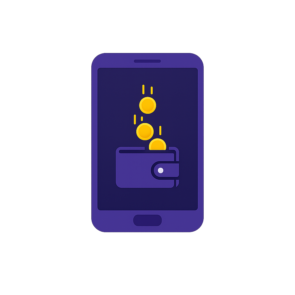 Coins drop into your wallet